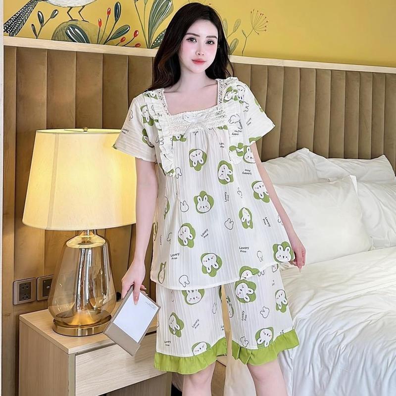 Bộ Lửng Đũi Gấu Cổ Vuông Ren Bộ Mặc Bầu Và Sau Sinh Chất Liệu Đũi Bầu Mặc Nhà Đi Chơi Đều Hợp Váy Bầu Đầm Bầu Voi