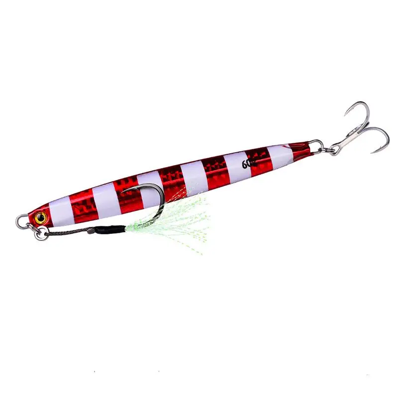 60g/2.1oz Long Casting Iron Plate Fish Lure, Artificial Fishing Lure with Hook, Fishing Accessories for Outdoor Fishing, Fishing Equipment 5