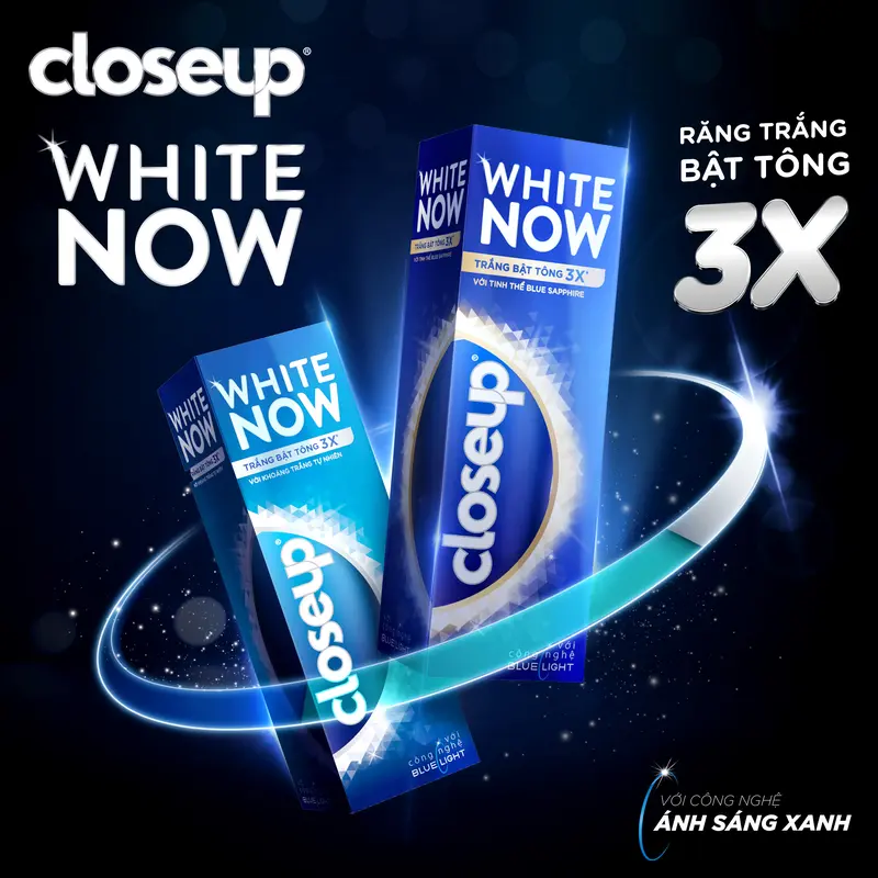 [FS] Combo 3 Kem đánh răng Closeup White Now - Trắng Bật Tông 3X từ Công nghệ Ánh Sáng Xanh - Tinh Thể Blue Sapphire 100g [3] 4