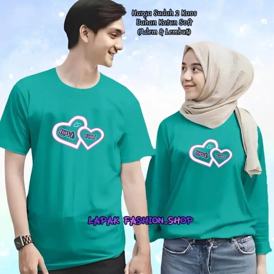 (2 KAOS) BAJU COUPLEAN LENGAN PENDEK DAN PANJANG FOR YOU LOVE UK.M-XXL / KAOS KEMBARAN / KAOS PASANGAN / KAOS DISTRO / KATUN SOFT / T-SHIRT
