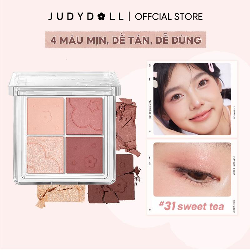  JUDYDOLL Bảng phấn mắt 4 màu 4 colors Eyeshadow Palette Chất mịn Dễ tán Phù hợp cho người mới bắt đầu 5.8g 