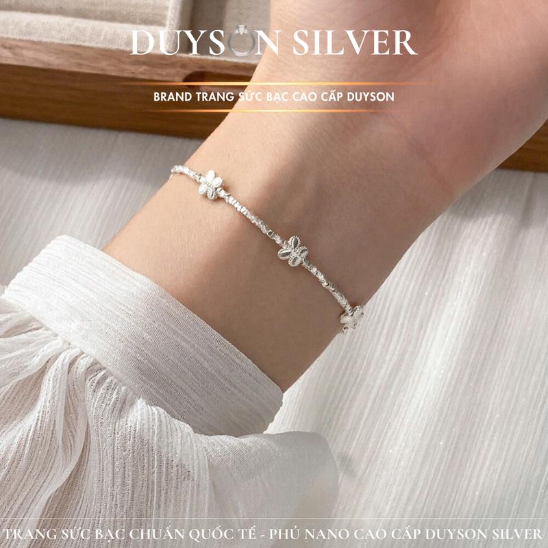 Lắc tay bạc nữ Duyson Silver hạt đa giác mix charm hồ điệp, vòng tay bạc 925 cá tính [LTKX30] 6