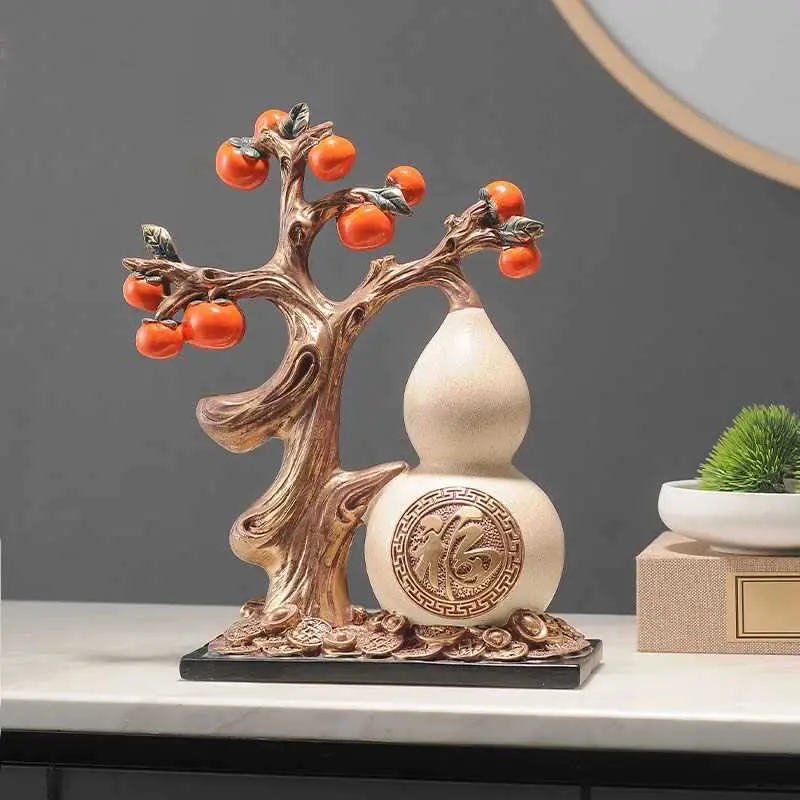 Fuhulu Decoration Home Living Room Entrance Wine Cabinet Decoration Office Chinese Resin Crafts Relocation