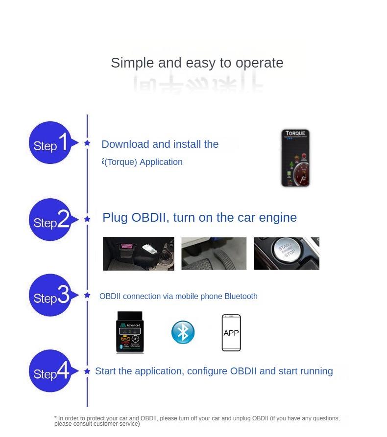 Product Introduction of HH OBD V2.1 Bluetooth 5.1 Automobile Malfunction Diagnosis Instrument ELM327 OBD2 3