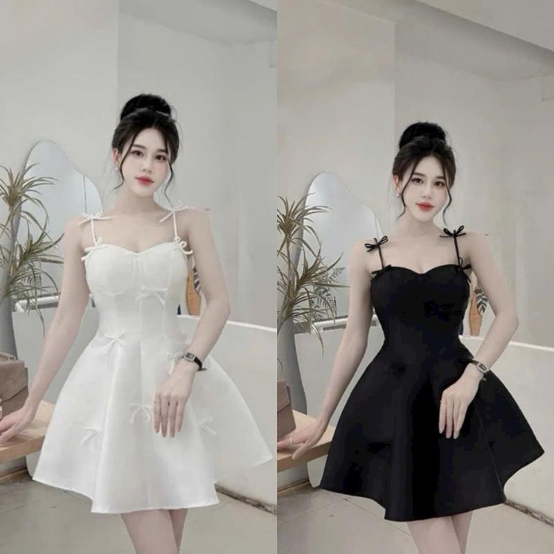 Đầm dự tiệc phối nơ đính thủ công cao cấp Kana Dress [Lót quần bảo hộ] Nữ -Pastel Women Trắng XS-XL Hồng
