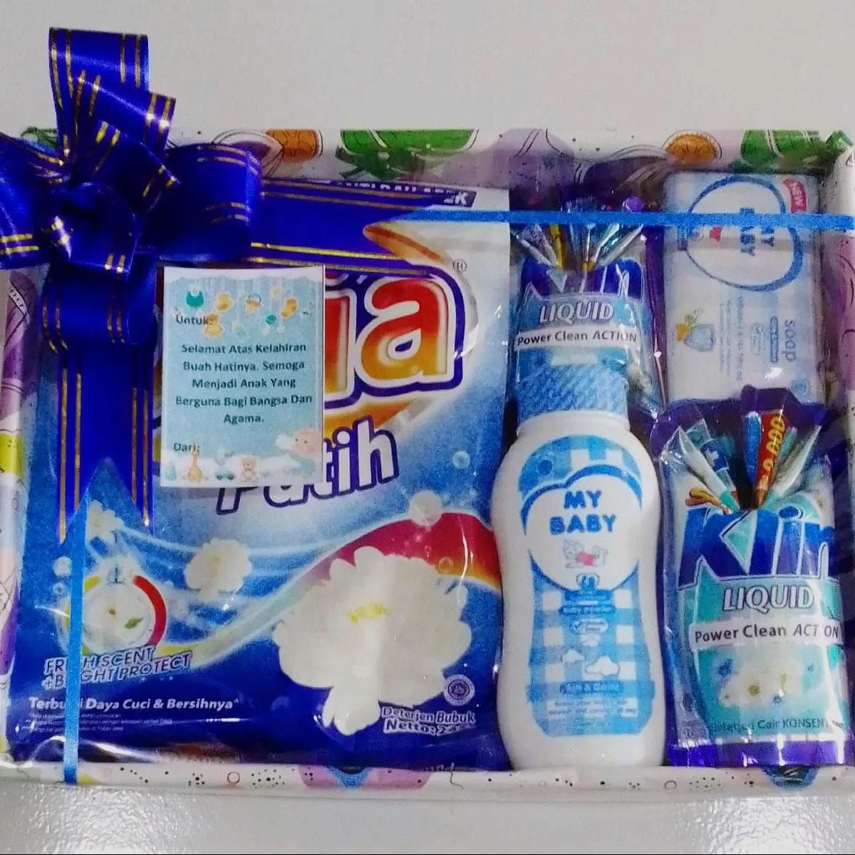 Parsel Hampers kado bayi termurah Baru lahir Cowok Cewek Bunda Biru