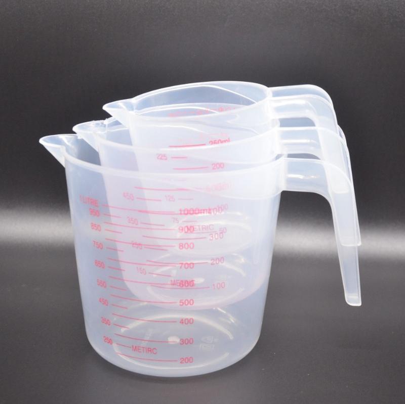 Product Introduction of Plastic Transparent Graduated Measures Cup Household Kitchen Baking Measuring Tool Set Handle Design Cups 11