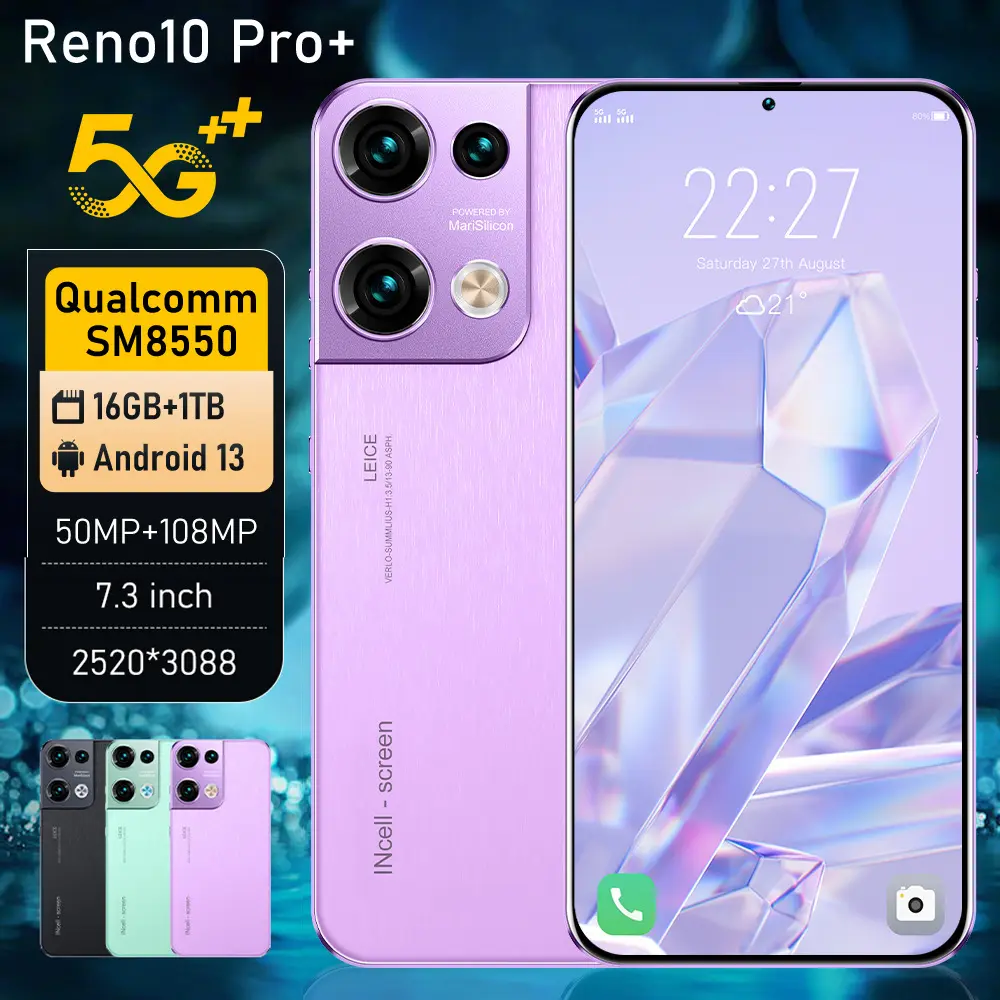 New hot smart phone Reno10 pro mobile phone Large Screen Android