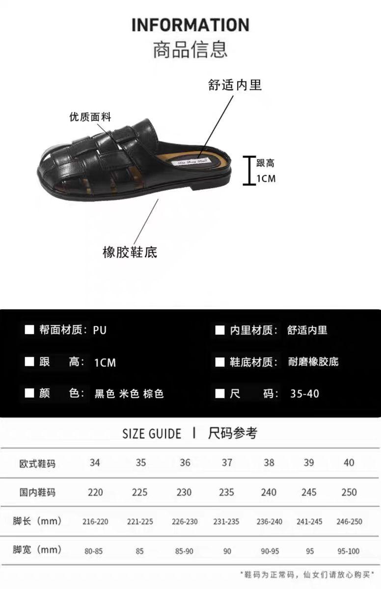 Product Introduction of 2024 Popular Roman Sandals Women's 2024 New Spring and Summer Toe Box for Outdoors Pumps Half Slippers Women's Slip-on Mules Shoes 3