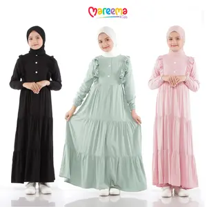 Gamis Lebaran Anak Perempuan Muslimah Tanggung Usia 5 Sampai 14 Tahun Lembut Muslim Katun Rayon Nyaman Panjang Remaja Dress Baju Syari