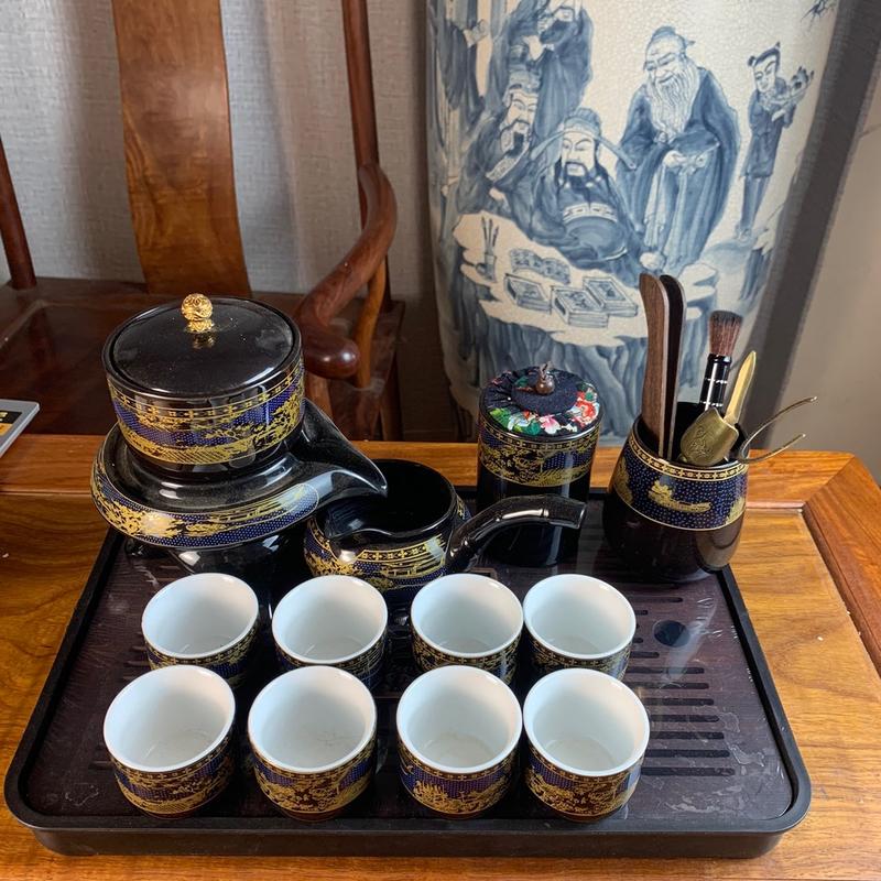 Bộ ấm trà cối xay TIỆM TRÀ TIỂU BẢO  bộ ấm chén gốm sứ Trung Hoa cao cấp hoa tiết cổ điển sang trọng không kèm hộp- TIEUBAO3