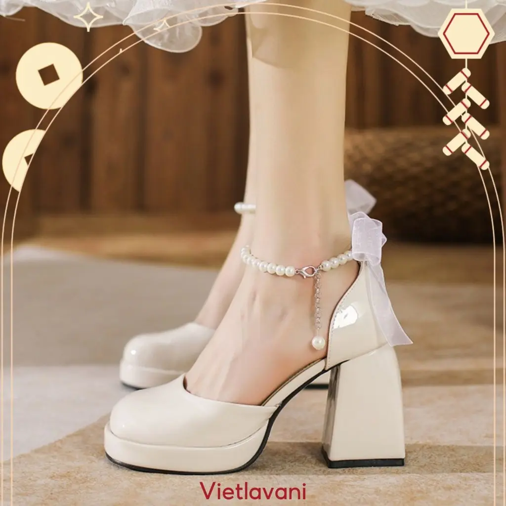 ÀY CAO GÓT TLC115 CAO 10P ĐẾ ĐÚP XINH XẮN THỜI TRANG 2023 Nhung Jean GiàY Có Quai Shoes
