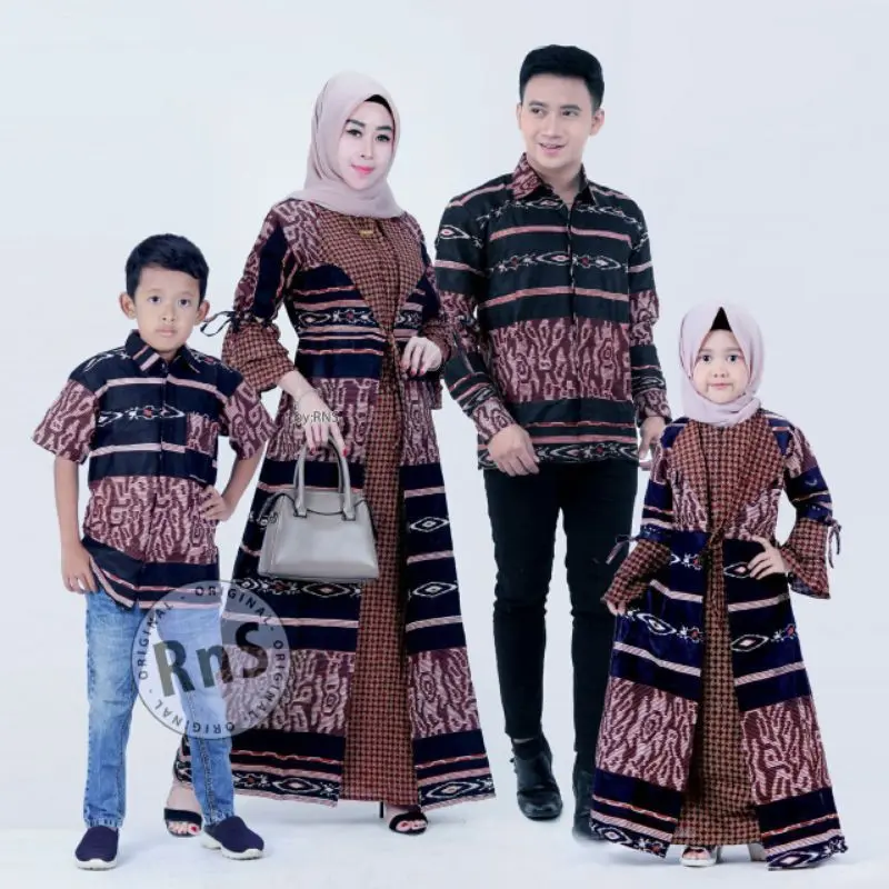 COUPEL GAMIS FAMILI Batik keluarga ,SARIMBIT IBU AYAH DAN ANAK,BAJU COUPLE BATIK MURAH SERAGAM QR