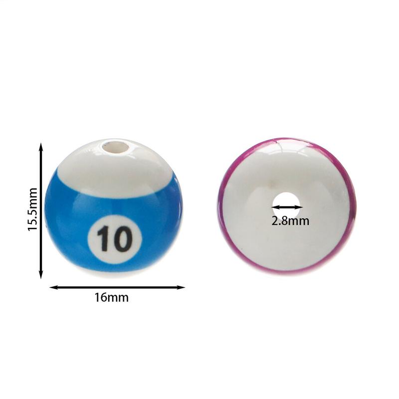Product Introduction of St.kunkka 5pcs 15.5x16mm Acrylic Billiard Beads Fashion Accessories diy Jewelry Bracelet Necklace Accessories 20