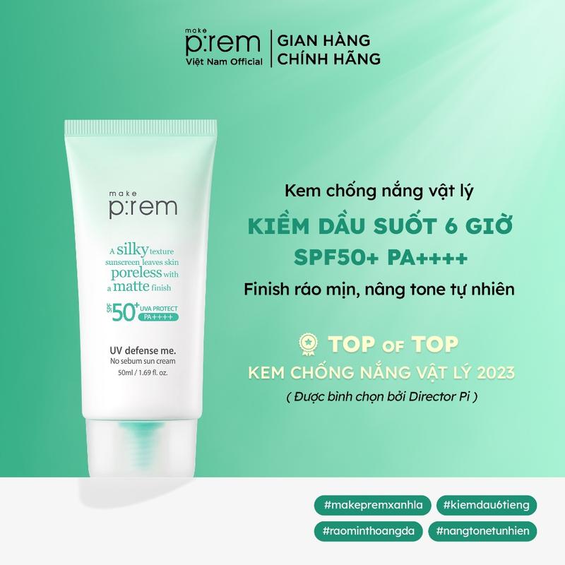 Kem Chống Nắng Make P:rem UV Defense Me NoSebum Sun Cream SPF50+ PA++++