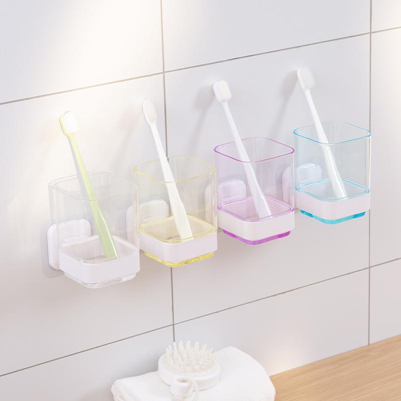Product Introduction of Wall Mounted Toothbrush Holder, Punch Free Toothbrush Storage Rack, Universal Bathroom Supplies for Home Use, Home Supplies 0