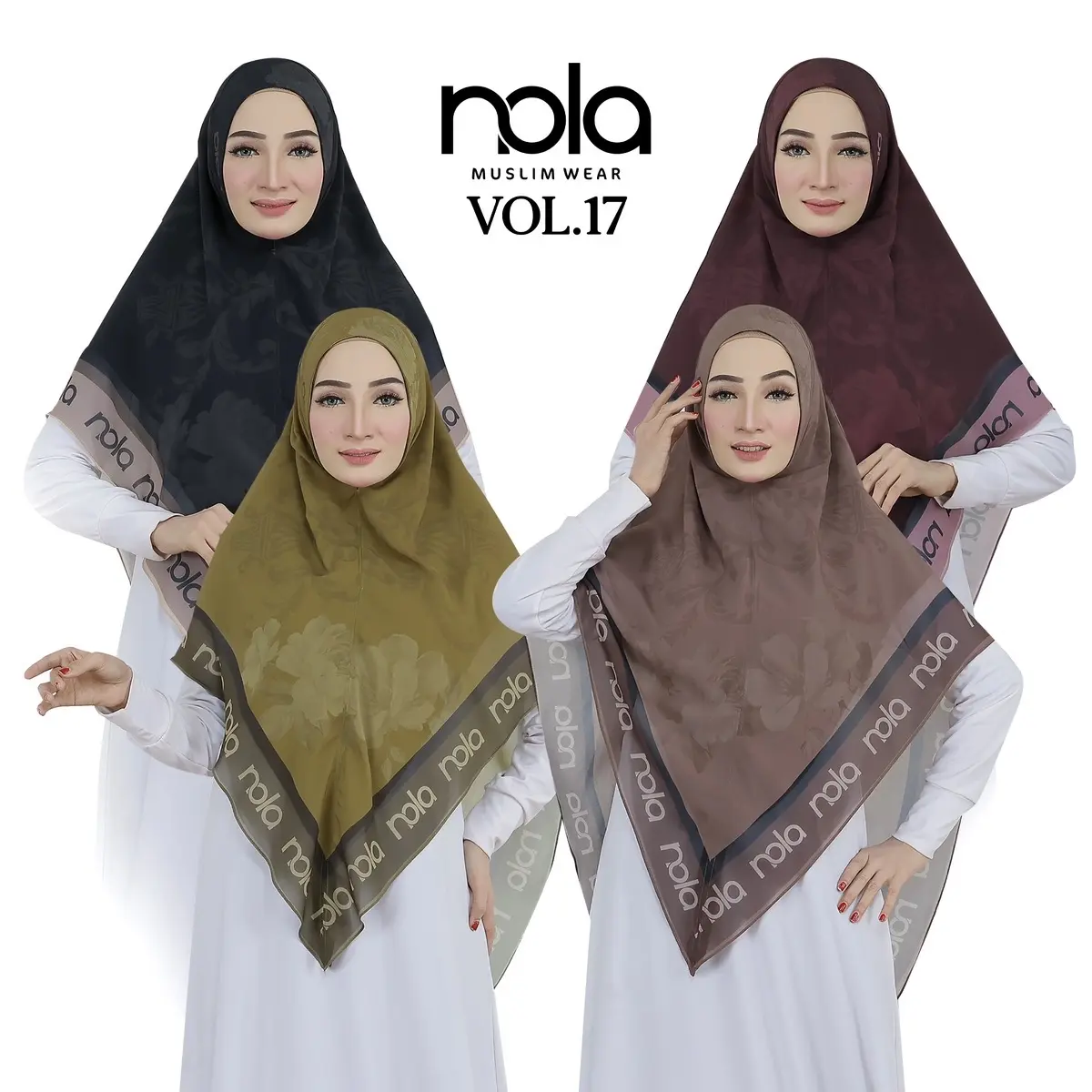 Nola - Khimar Printing Vol 17 Forest Edition Bunga Ceruti Ceruty Kerudung Syari Muslim Instan
