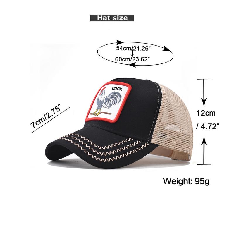 Product Introduction of High Quality Thick Hardened Chicken Animal Mesh Cap Embroidered Baseball Cap Male and Female Personality Peaked Cap 16