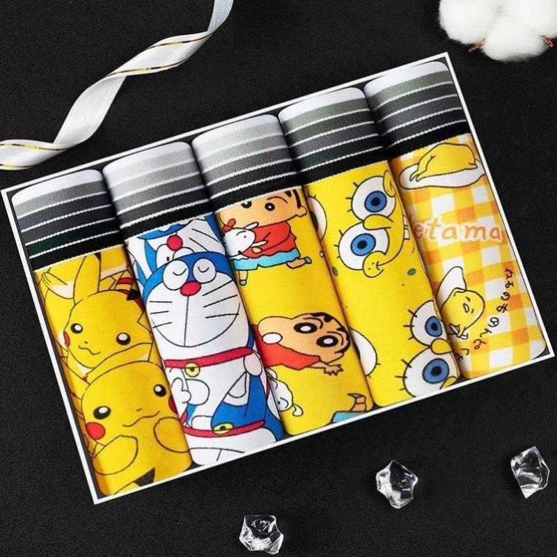 COMBO 5 quần sịp, quần lót nam hoạt hình siêu nhân, doremon ngộ nghĩnh cute Boxer Thun Cotton Menswear quần  lót  nam  su  lạnh 2