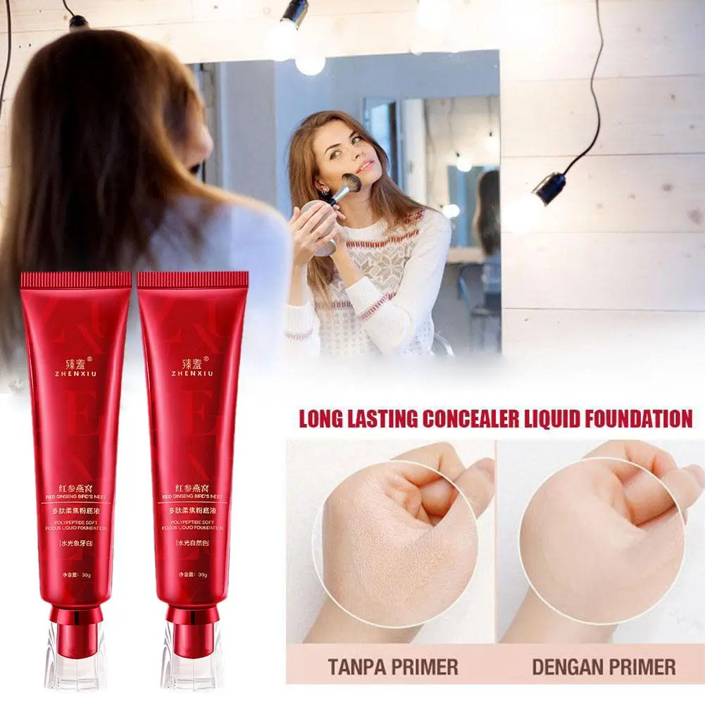 Red Ginseng Bird's Nest Foundation Hydra Zen Shy Long Lasting Skin Facelift Control Foundation E4C6