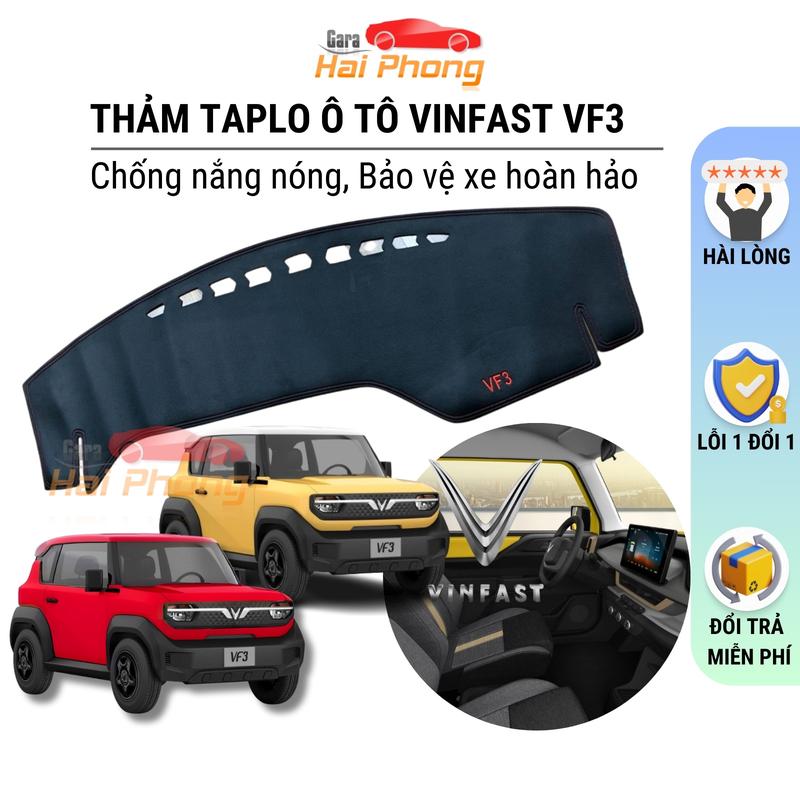  Thảm taplo ô tô phù hợp cho xe điện Vinfast VF3 da vân cacbon cao cấp chống nắng hiệu quả 