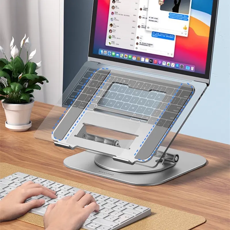 Laptop Stand 360° Rotatable Bisa Dilipat Notebook Tablet Holder Liftable Portable Fold Holder For 10-17.3" Laptop Tablet For ipad MacBook Stand 8