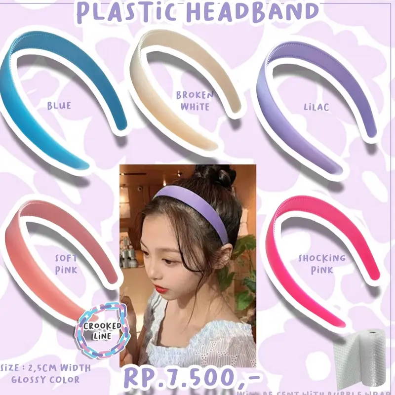 BANDO PASTEL BANDO KOREA BANDO PLASTIK PLASTIC PASTEL BANDO CROOKED.LINE_ PASTEL PLASTIC HEADBAND 0