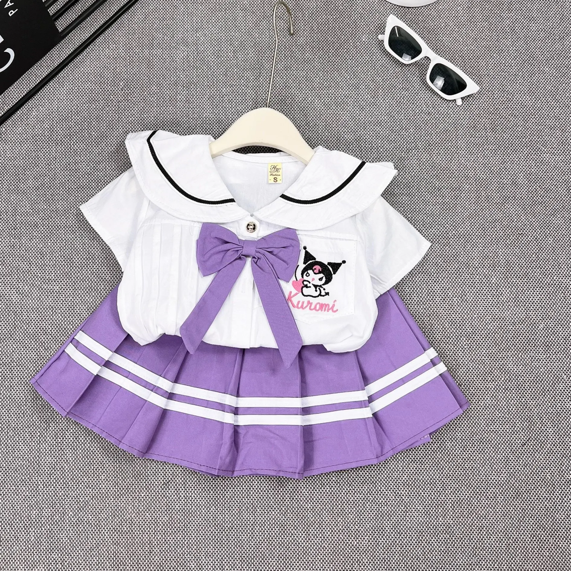 set sơ mi cho bé gái size 15-25 kg, set đồ cho bé gái mặc đi học cả  bộ quần áo có cổ cả  bộ áo  sơ kẻ sọc