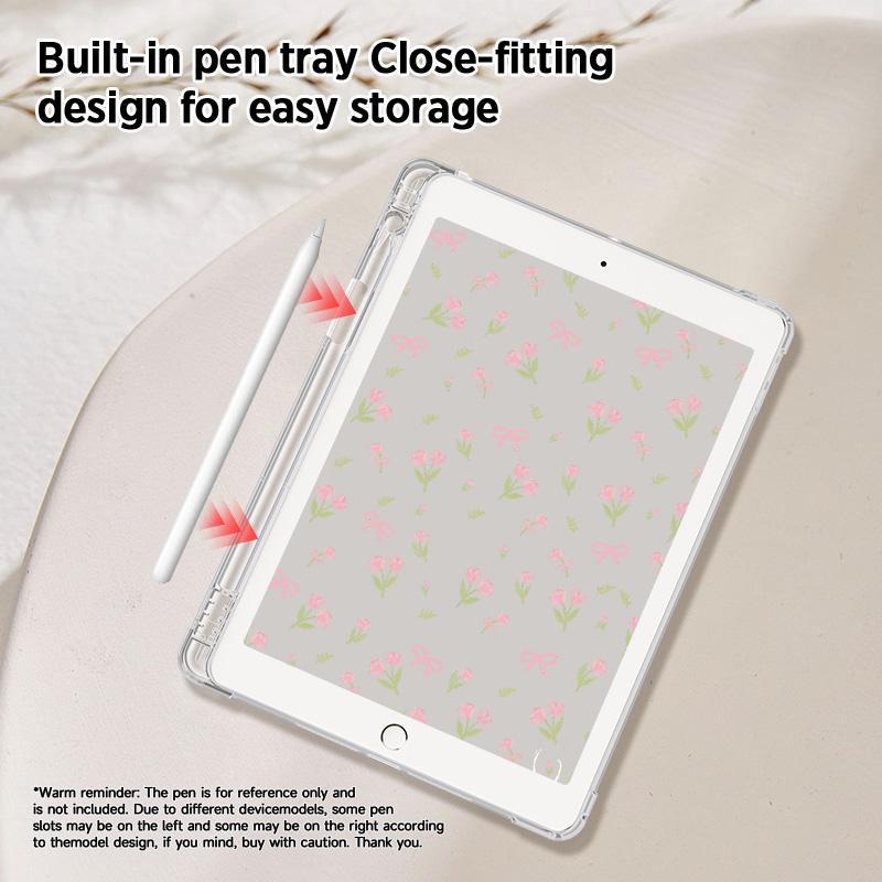 Product Introduction of Cute Floral Pattern Tablet Case, Tablet Protective Cover with Pen Slot, Tablet Protector Compatible with iPad 10.2, iPad Pro 11-in. (M4) 2024, Samsung Tab S7/S8 11-inch, Tab A7 Lite 8.7" 4