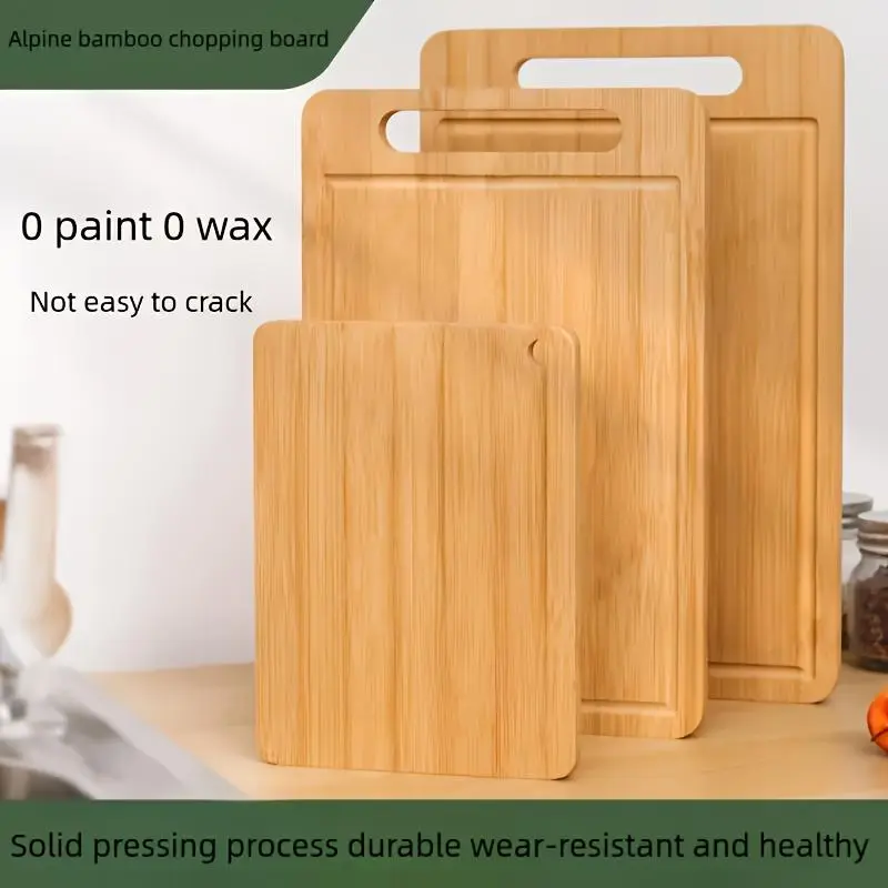 Wooden Cutting Board, 1 Count Chopping Board with Juice Groove, Durable Kitchen Cutting Board for Fruit, Vegetable, Meat, Kitchenware 7