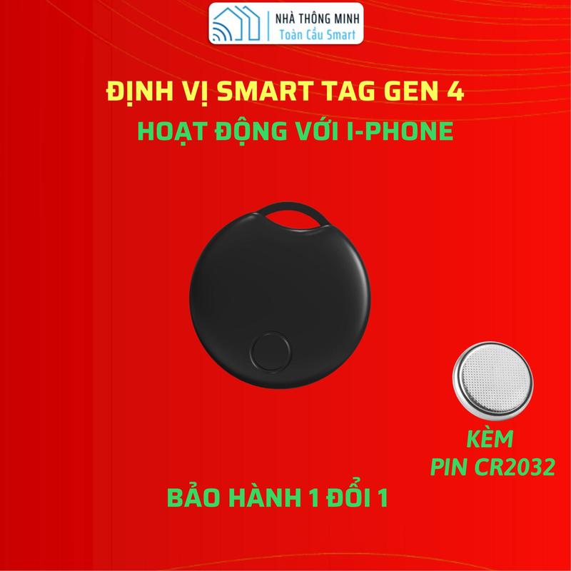 [Tặng Pin Thay Thế] Thiết Bị Định Vị Smart Tag Gen 4 - Theo Dõi Định Vị Ô Tô, Xe Máy, Túi Xách, Trẻ Em, Chỉ Dùng Được Với IP(I.O.S), App Find My airtag