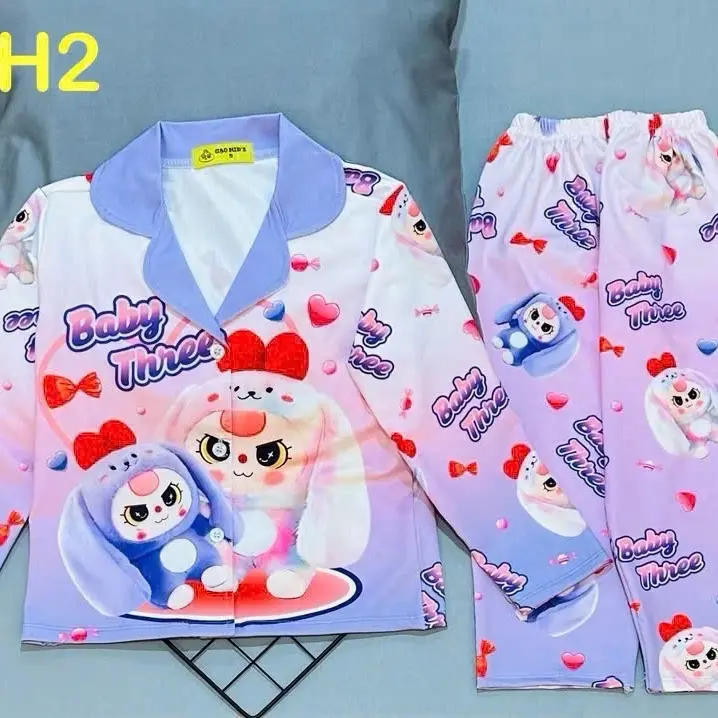 ( Từ 12-42 ký) Pijama cho bé gái, áo dài quần dài,đồ thun lạnh bé gái, mềm mịn, thun lạnh co dãn 4 chiều, mặc nhà, mặc khi trời lạnh, mặc ngủ máy lạnh, điều hòa