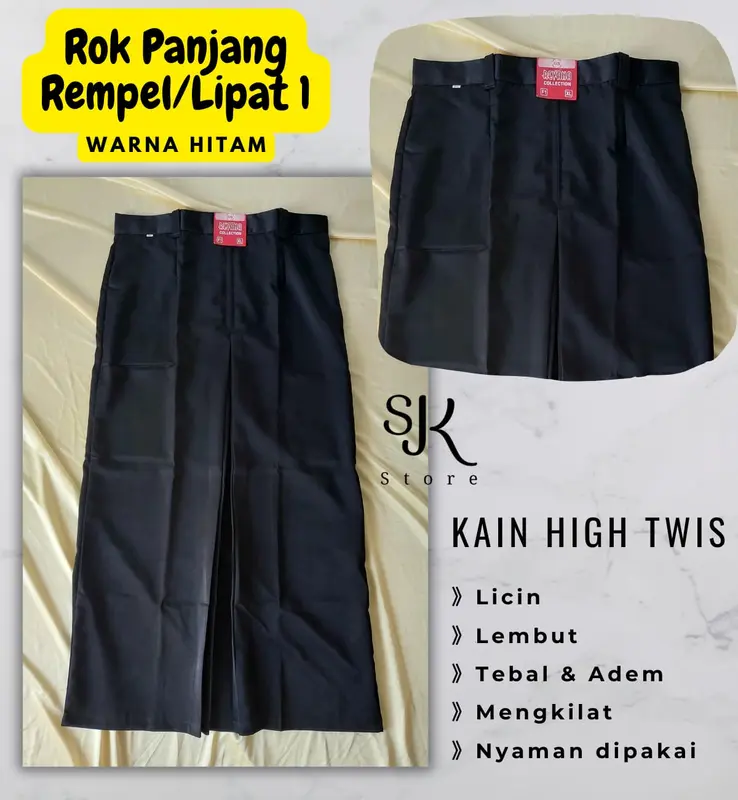 Rok Panjang Span / Lipat Satu Seragam Sekolah SMP dan SMA Kain Hightwis Licin Nyaman 6