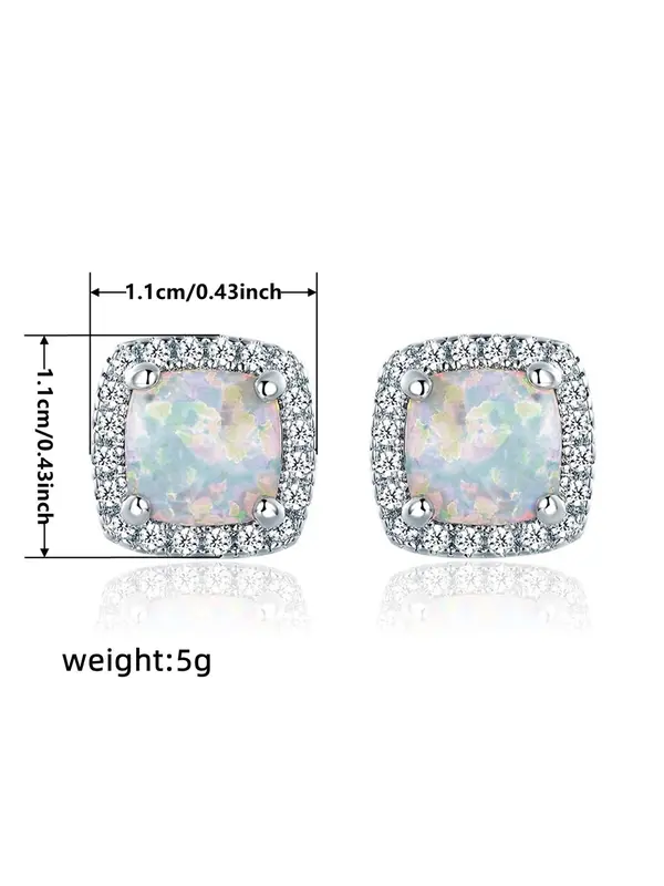 Elegant Artificial Zircon Decorated Stud Earrings, 2pcs/set Cute Fashion Rhinestone Decor Stud Earrings for Women, Anniversary Birthday Jewelry Gift 5