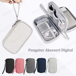 Pengisi Daya Kabel Portabel Tahan Air Perjalanan Lapisan Ganda Tas USB Tas Kabel Telepon Waterproof Travel/Tas power bank/ tas handphone / travel organizer / travel bag / pouch kabel / korea