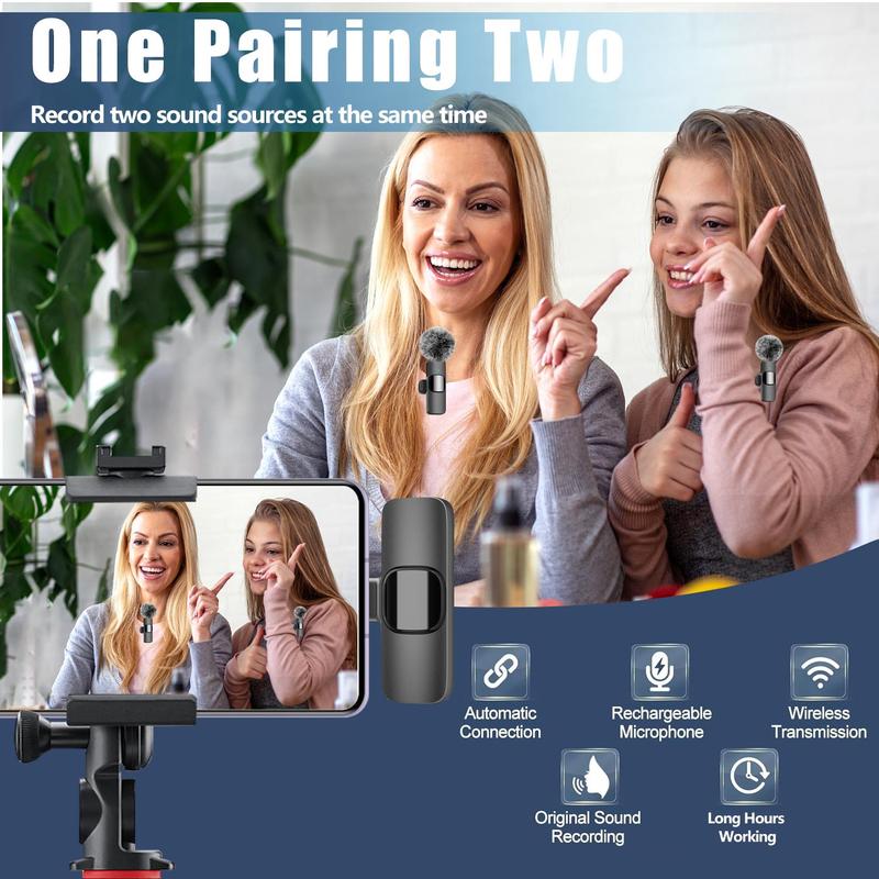 Product Introduction of Wireless Lavalier Microphone, USB Rechargeable Wireless Microphone, Noise Reduction Microphone for Video Recording Interview Podcast Vlog, Audio 7