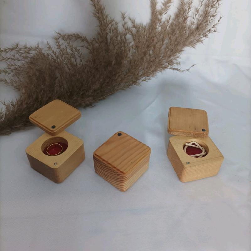 KOTAK CINCIN KAYU WOODEN RING BOX JEWELRY WEDDING MAHAR 2