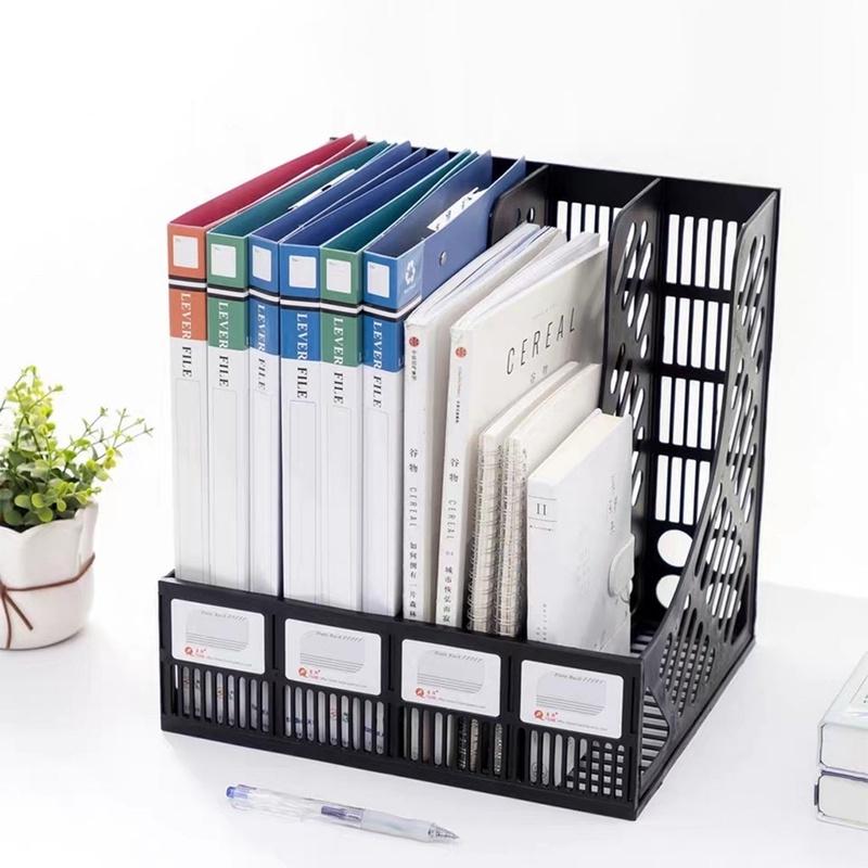 4 Divider Magazine Holder File Stand Rack Home Office Document - TikTok ...