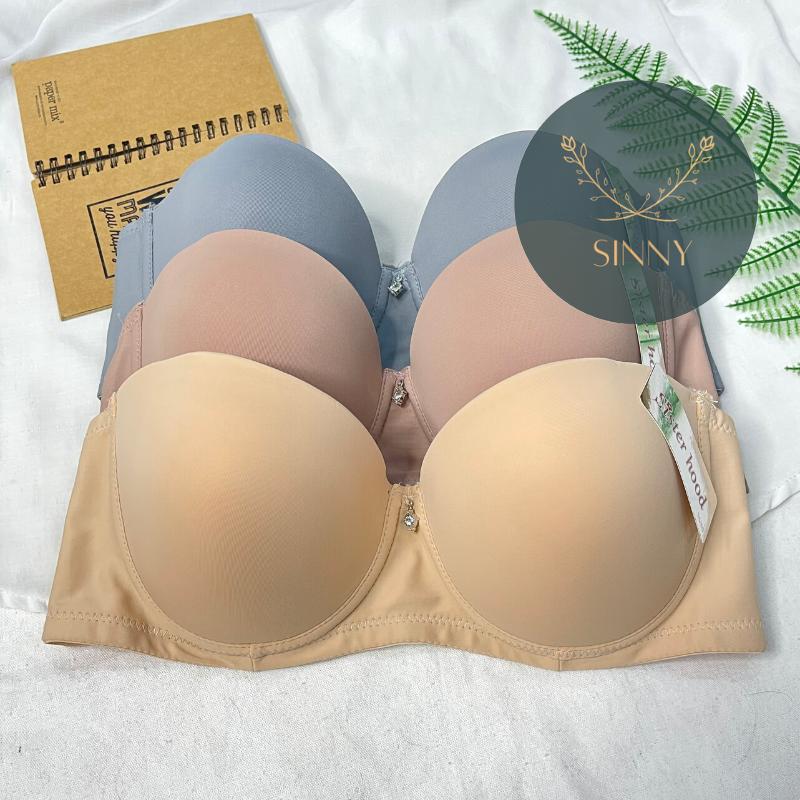 [CUP C] Áo lót nữ trơn cup ngang không dây, áo lót big size không mút có gọng mã 2497, Sinny