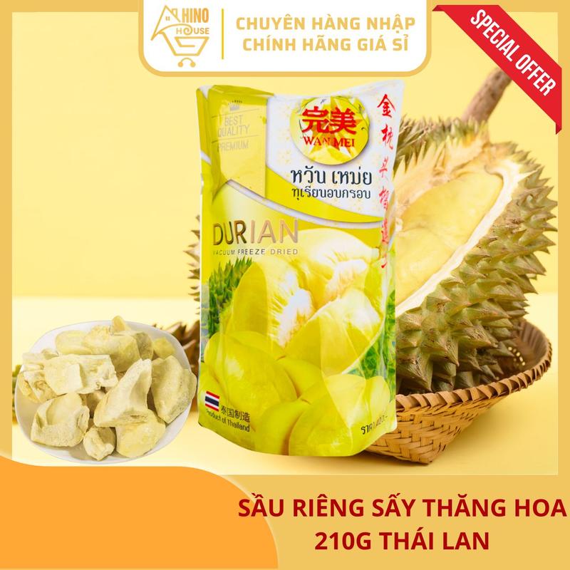 Sầu Riêng Sấy Khô WanMei 210g Thái Lan Snack Ăn Vặt Hương Vị Ngọt Ngào, Thơm, Giòn - Hinohouse