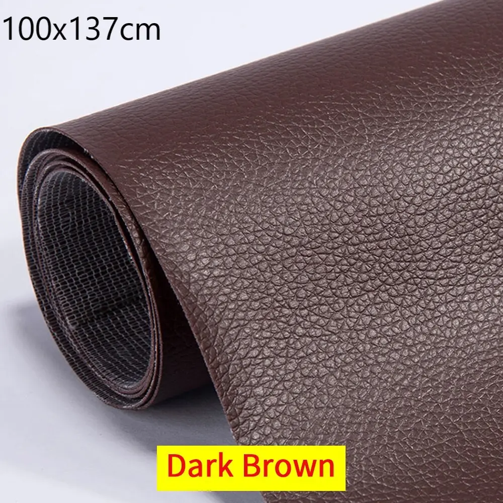 RYLYBONS Kulit Sintetis Tambal Sofa Adhesive Leather Patch Waterproof 100x137cm - RL-20 - Dark Brown