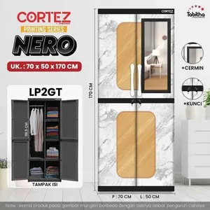 LEMARI PLASTIK TABITHA CORTEZ LEMARI PAKAIAN JUMBO GANTUNG KUNCI KACA