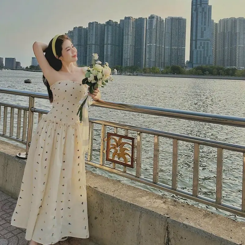 Đầm maxi thiết kế dáng dài Nữ Dress 0