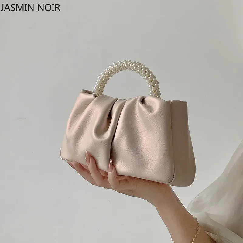 JASMIN NOIR PU Leather Women's Handbag Pearl Cloud Crossbody Bag