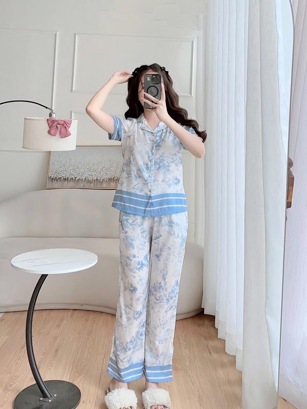 sét pyzama đồ bộ cao cấp chất lụa vân gỗ  mềm mát 2
