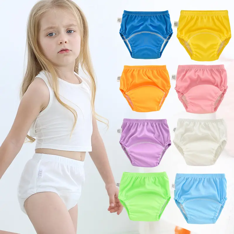 2024 Baby's Training Pants Washable 6-Layer Full Polyester Cloth Diaper Pants Baby Cloth Diaper Pants Cotton Cloth Training Pants Summer Urine Insulation