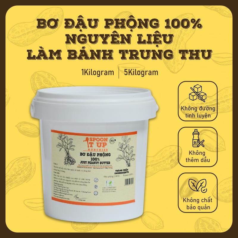Bơ Đậu Phộng 100% 5kg, 10kg Nguyên Chất, Tự Nhiên, Không Đường, Thuần Chay, Giá Tốt- Spoon It Up