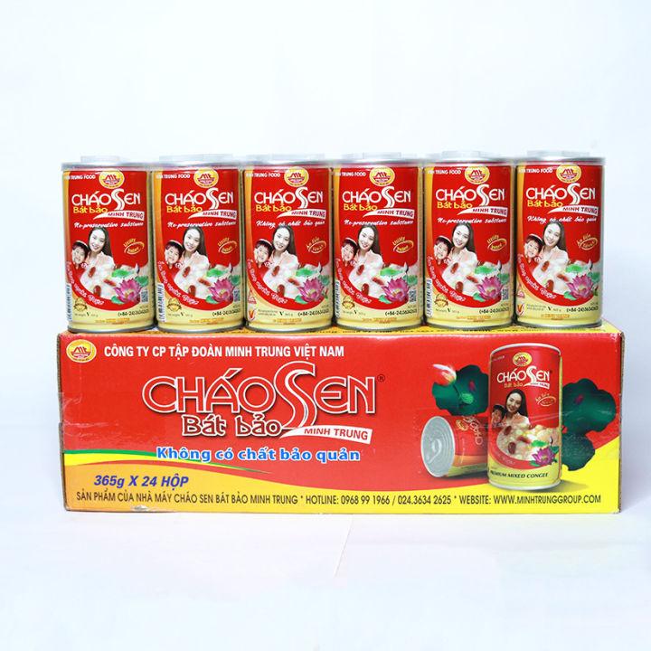 Thùng 24 lon cháo sen bát bảo Minh Trung 365g