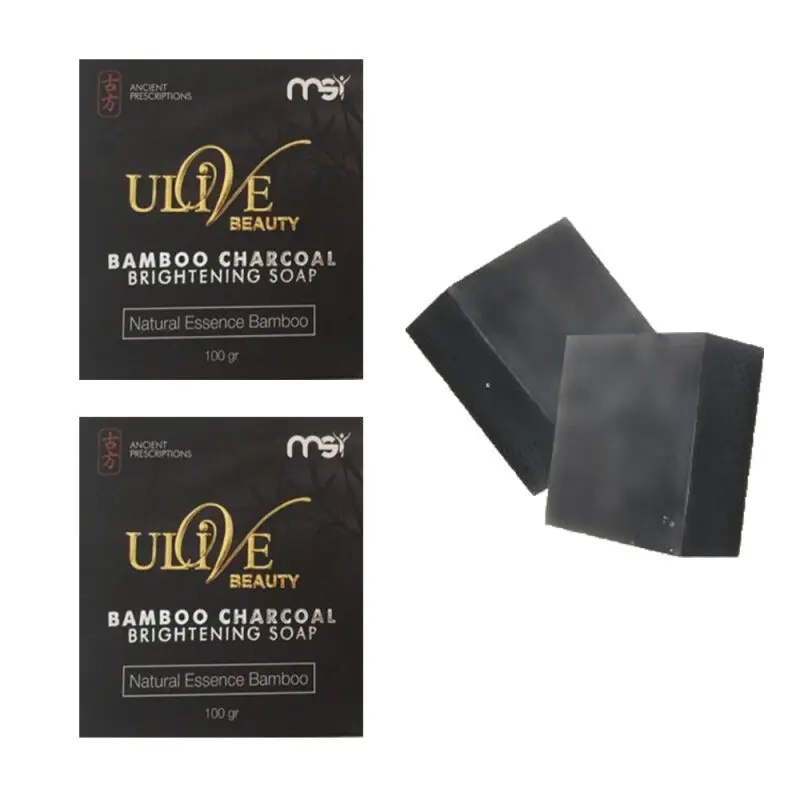 Bisa Cod Bayar ditempat sabun ulive paket 3 in 1 sabun bambo charcoal menghilangkan flek hitam sabun cuci muka 4