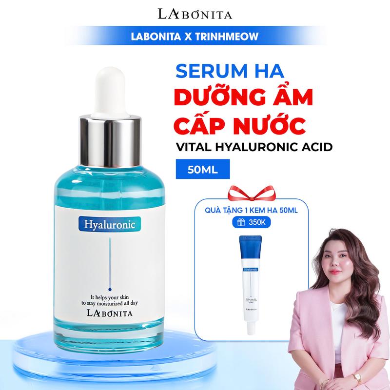 [TRINH MEOW - Tặng 1 Kem HA 50ml] Serum HA Dưỡng Ẩm Và Làm Dịu Da La Bonita Vital Hyaluronic Acid Serum 50ml